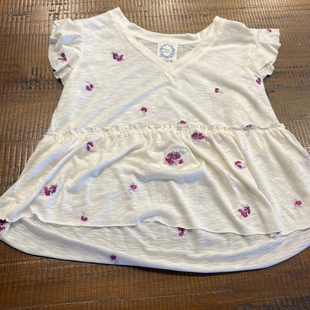 White floral shirt from Blue rain size 10 youth